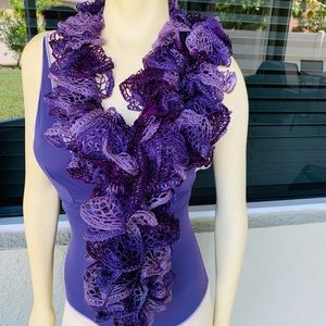 Handmade shade of purple scuffle crochet